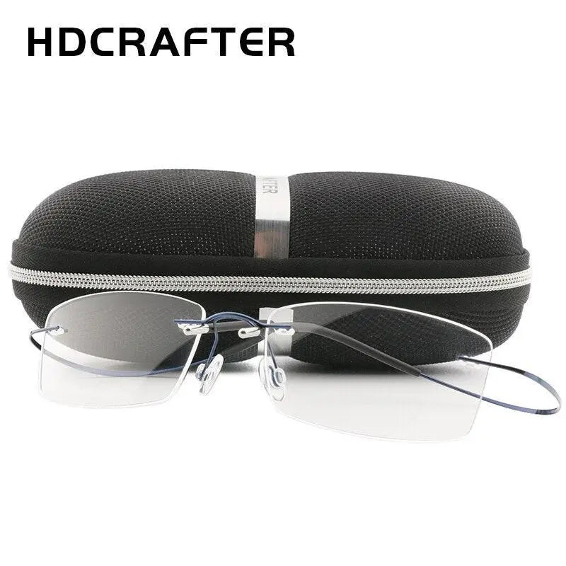 Unisex Rimless Titanium Prescription Glasses — view 7 | Rx Spectacle