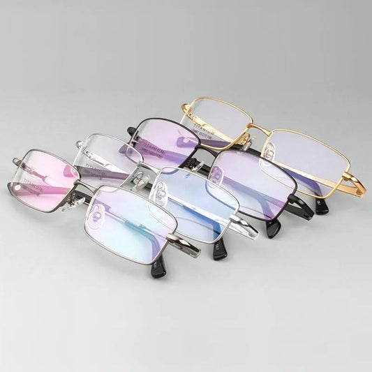 Men's Square Full Rim Titanium Prescription Glasses L9867 — view 1 | Rx Spectacle