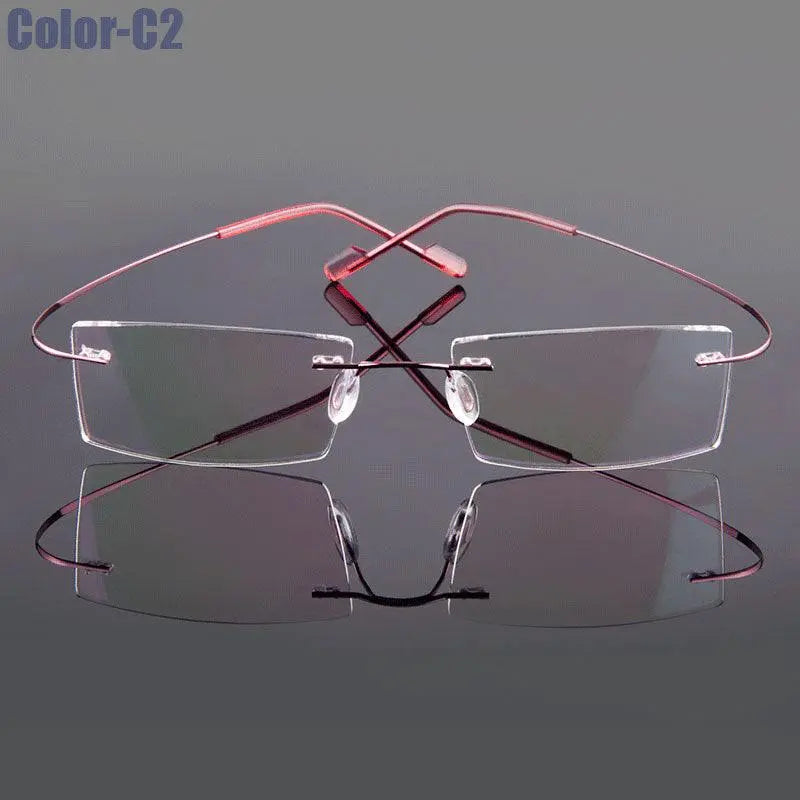 Men's Rimless Alloy Prescription Glasses T8089 — view 11 | Rx Spectacle