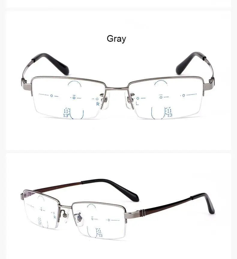 Men's Semi-Rimless Titanium Reading Glasses 1688 — view 13 | Rx Spectacle