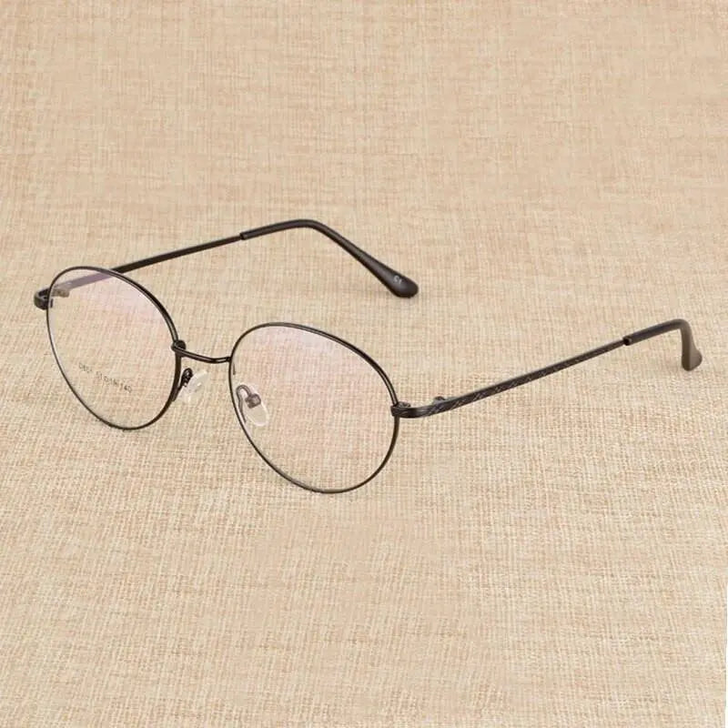 Unisex Round Full Rim Alloy Prescription Glasses J801 — view 2 | Rx Spectacle