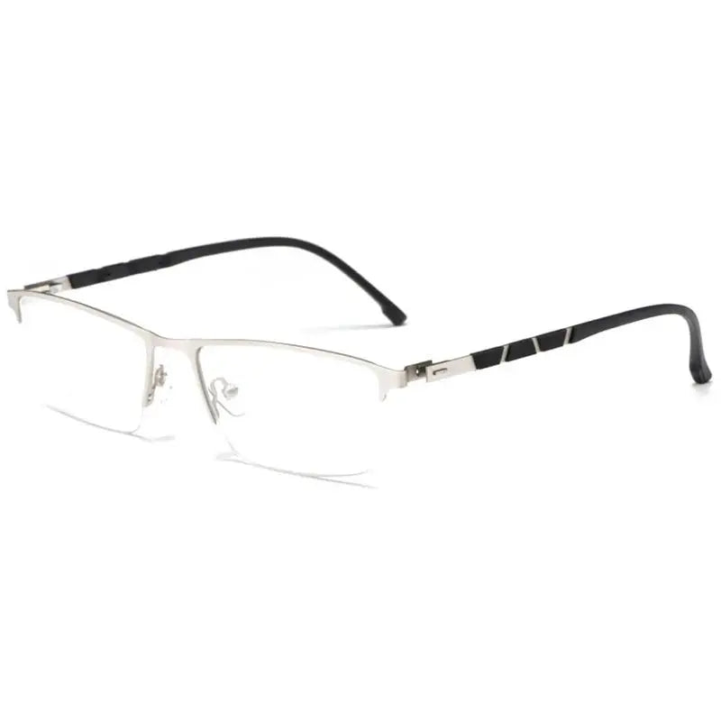 Men's Square Semi-Rimless Alloy Prescription Glasses 35148 — view 4 | Rx Spectacle