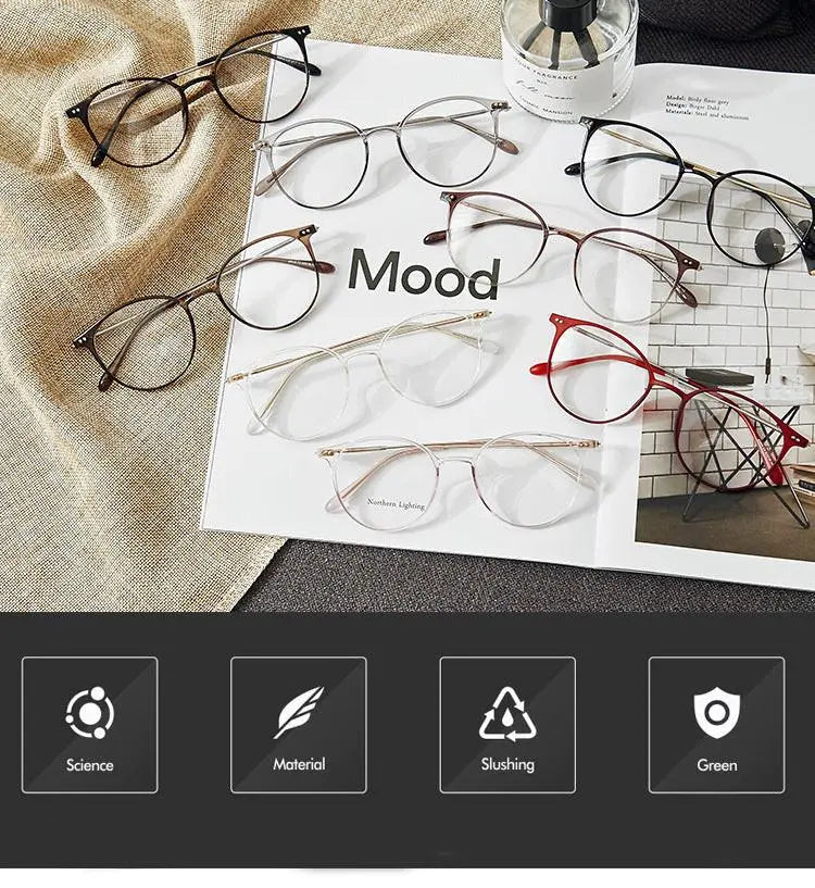 Unisex Round Full Rim Acetate Prescription Glasses — view 15 | Rx Spectacle