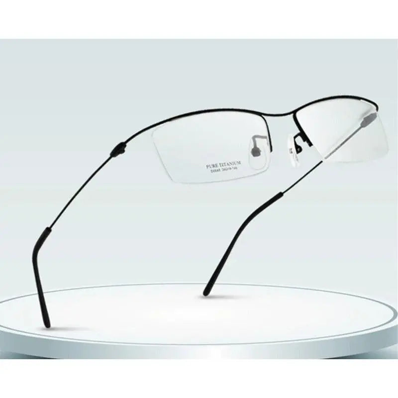 Men's Browline Semi-Rimless Titanium Prescription Glasses 6688 — view 5 | Rx Spectacle