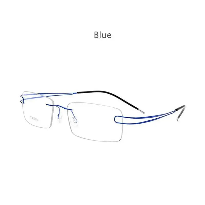 Unisex Rectangular Rimless Titanium Prescription Glasses 50003 — view 7 | Rx Spectacle