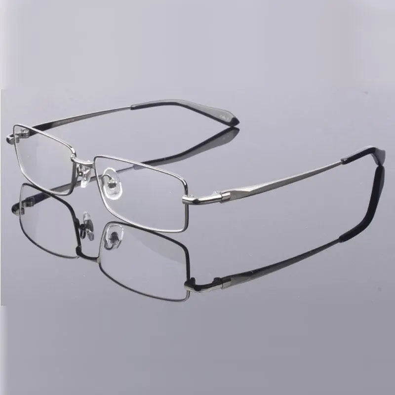 Men's Rectangular Full Rim Titanium Prescription Glasses 2256 — view 8 | Rx Spectacle