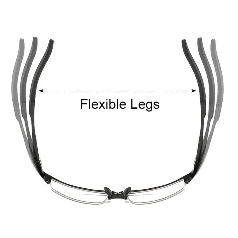 Men's Square Semi-Rimless Alloy Prescription Glasses L8177 — view 3 | Rx Spectacle