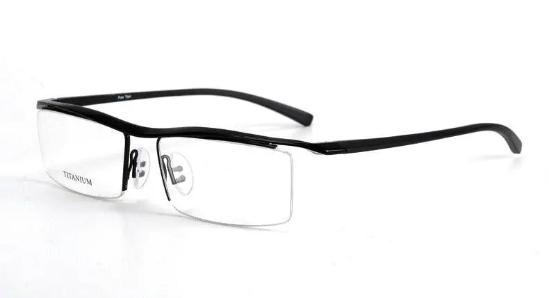 Men's Browline Semi-Rimless Titanium Prescription Glasses P8189 — view 10 | Rx Spectacle