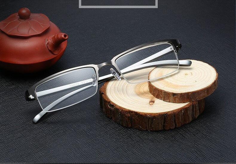 Unisex Semi-Rimless Alloy Reading Glasses Xm073 — view 8 | Rx Spectacle