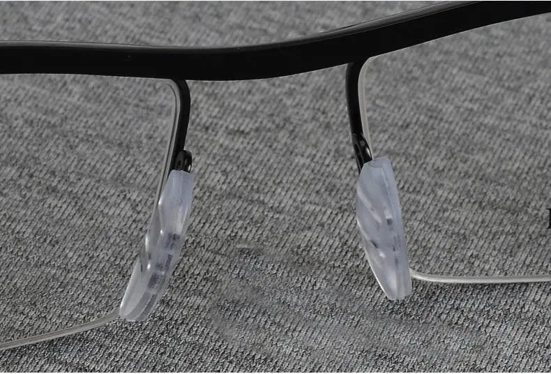 Men's Browline Semi-Rimless Titanium Prescription Glasses P8189 — view 24 | Rx Spectacle