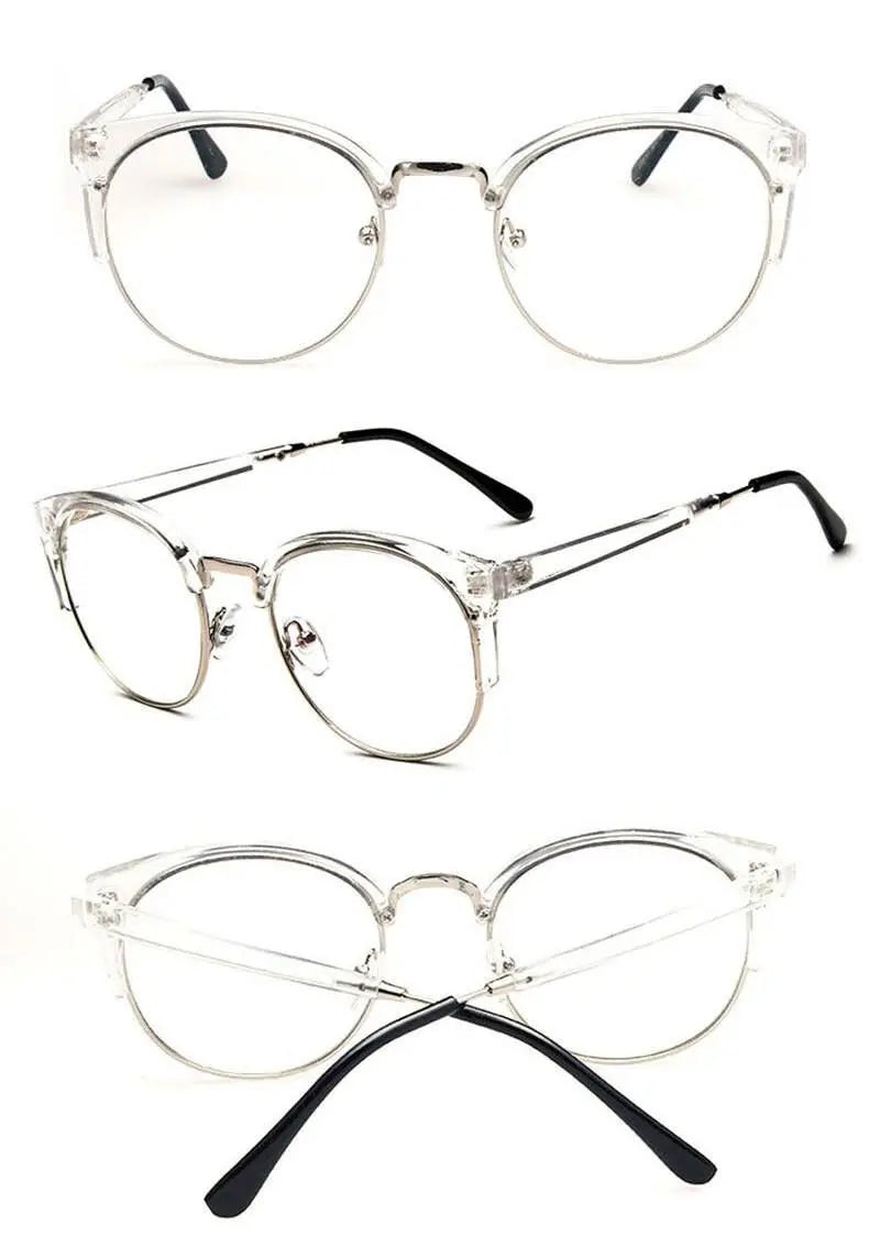 Women's Cat Eye Semi-Rimless Plastic Prescription Glasses 322 — view 12 | Rx Spectacle