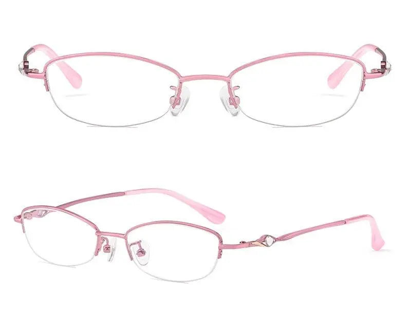 Women's Semi-Rimless Alloy Reading Glasses 3039 — view 16 | Rx Spectacle
