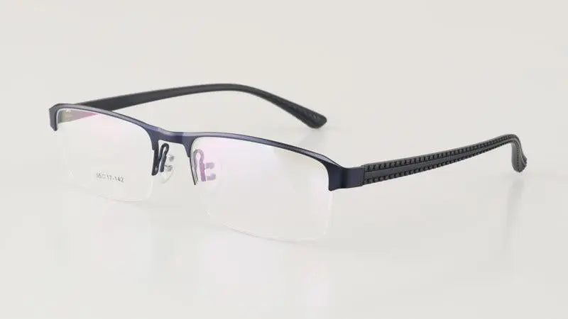 Men's Rectangular Semi-Rimless Titanium Reading Glasses 9bs — view 14 | Rx Spectacle