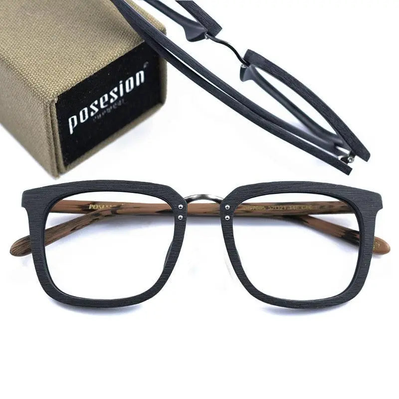 Men's Square Full Rim Alloy Prescription Glasses Ps7085 — view 6 | Rx Spectacle