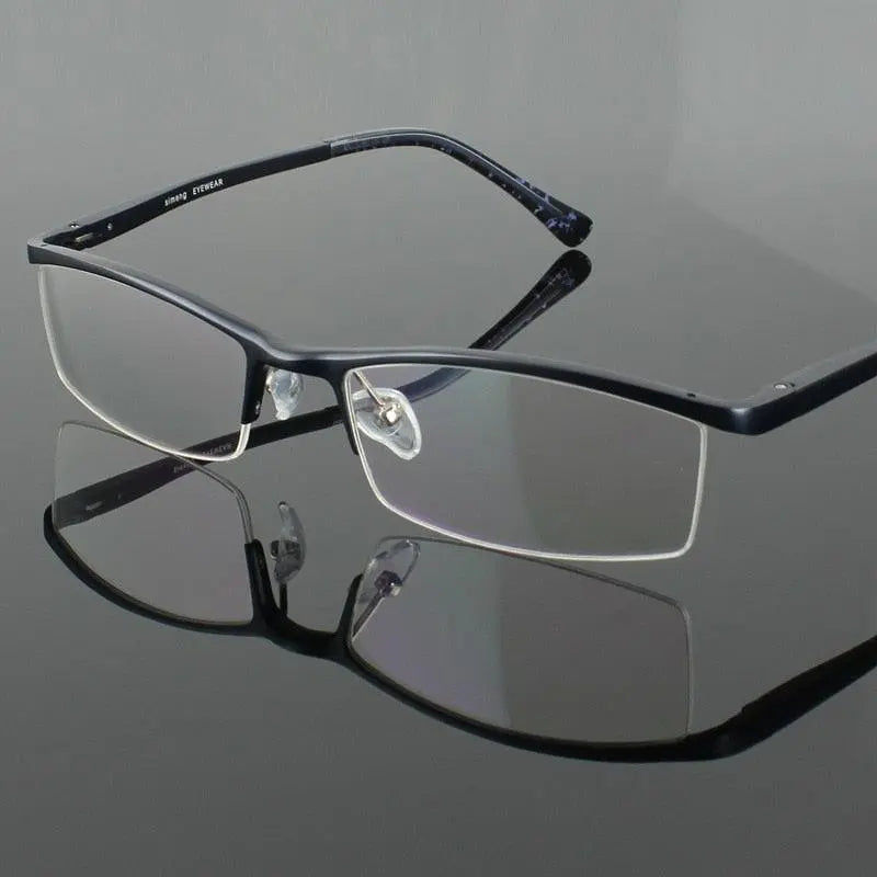 Men's Semi-Rimless Alloy Prescription Glasses 2036 — view 1 | Rx Spectacle