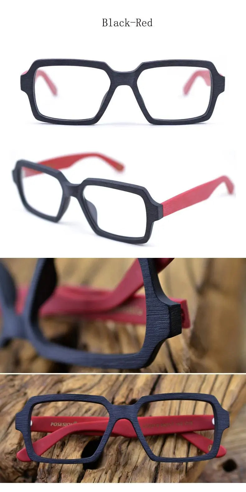Unisex Square Full Rim Acetate Oversized Prescription Glasses Ps9019 — view 15 | Rx Spectacle