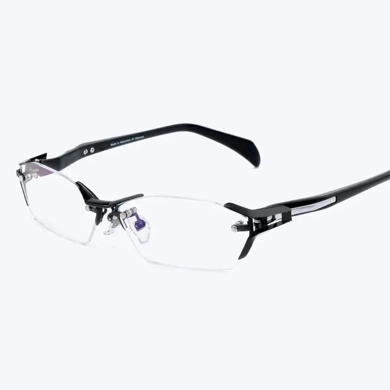 Women's Polygon Semi-Rimless Stainless Steel Prescription Glasses 71174 — view 3 | Rx Spectacle