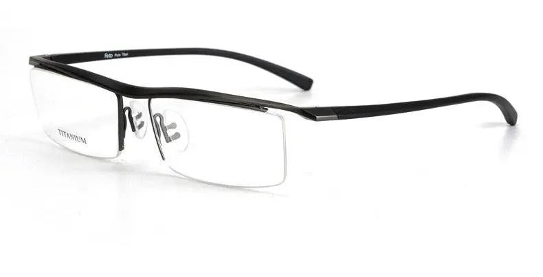 Men's Browline Semi-Rimless Titanium Prescription Glasses P8189 — view 14 | Rx Spectacle
