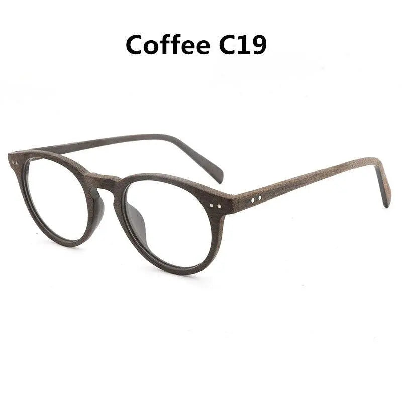 Unisex Round Full Rim Wood Prescription Glasses Lhb030 — view 3 | Rx Spectacle