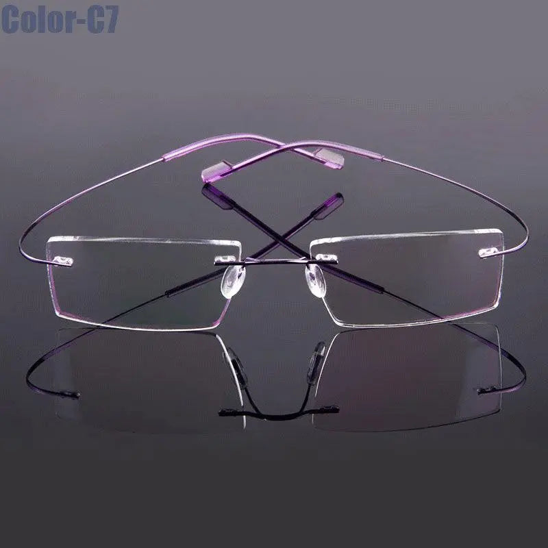 Men's Rimless Alloy Prescription Glasses T8089 — view 14 | Rx Spectacle
