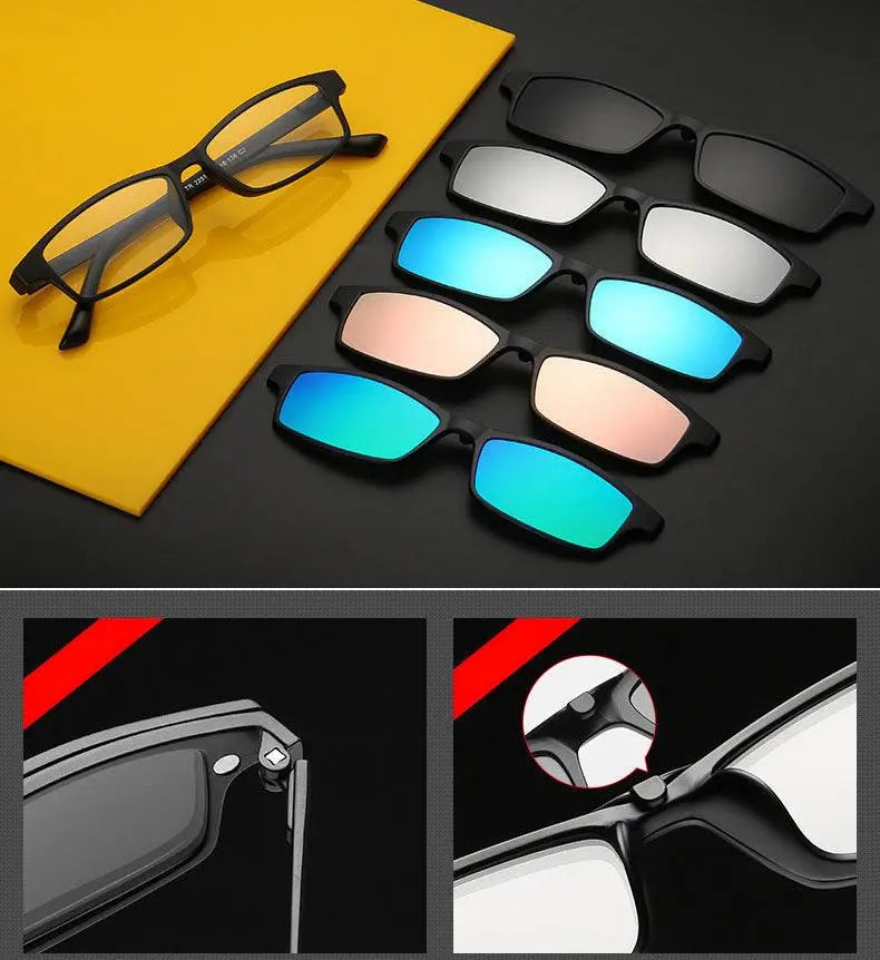 Women's Rectangular Full Rim TR90 Clip-On Prescription Glasses S206 — view 7 | Rx Spectacle
