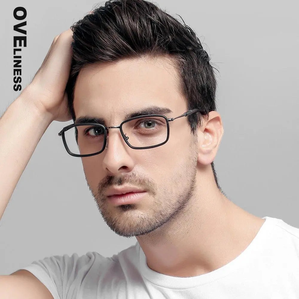 Unisex Square Full Rim Alloy Prescription Glasses 0037 — view 6 | Rx Spectacle