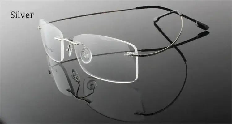 Women's Square Rimless Titanium Prescription Glasses 60745 — view 4 | Rx Spectacle