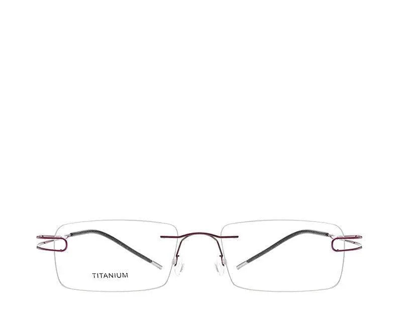 Unisex Rectangular Rimless Titanium Prescription Glasses 50003 — view 19 | Rx Spectacle