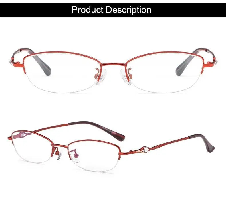 Women's Semi-Rimless Alloy Reading Glasses 3039 — view 15 | Rx Spectacle