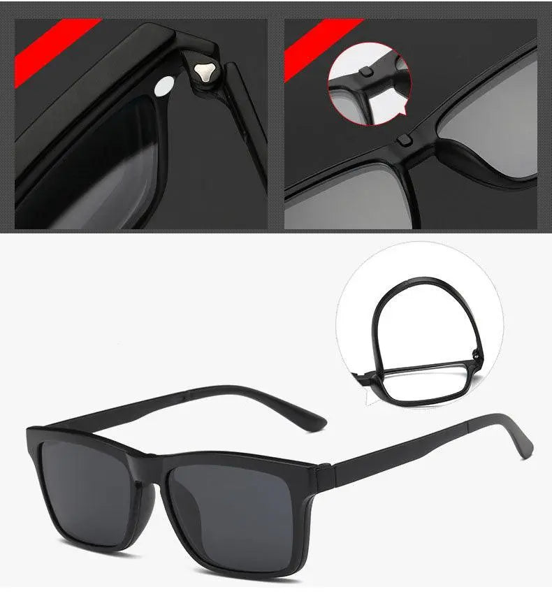 Unisex Square Full Rim Clip-On Prescription Glasses 2202 — view 8 | Rx Spectacle