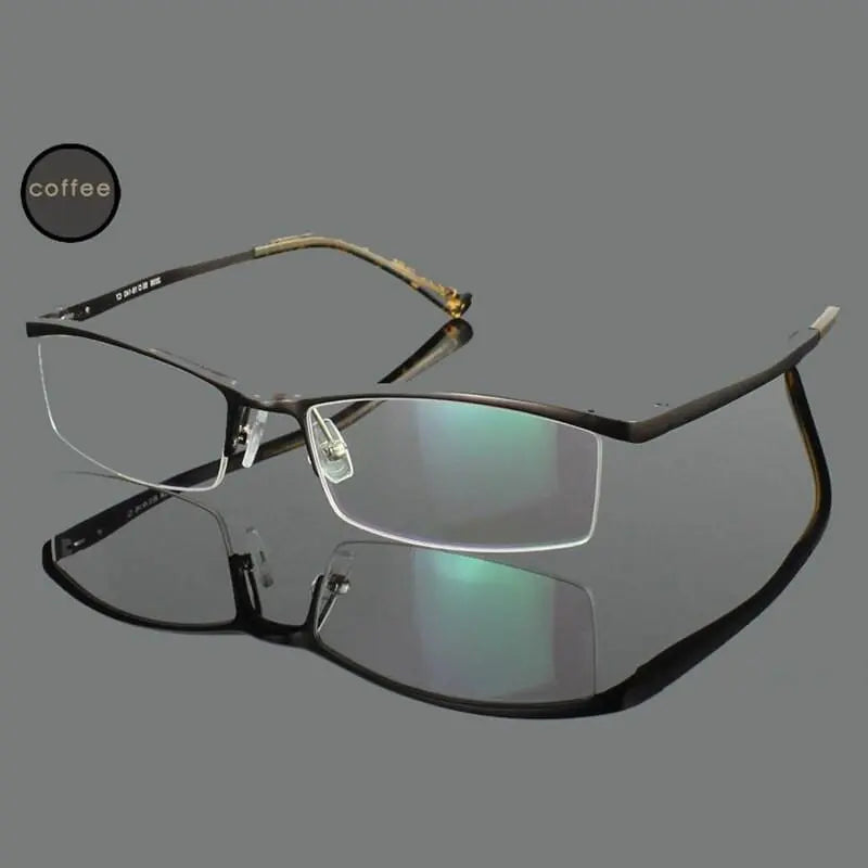 Men's Semi-Rimless Alloy Prescription Glasses 2036 — view 3 | Rx Spectacle