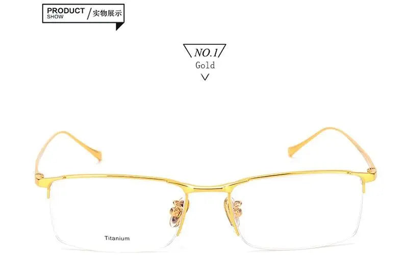 Men's Square Semi-Rimless Titanium Prescription Glasses S8803 — view 11 | Rx Spectacle