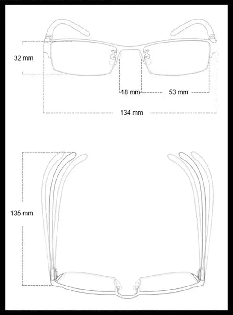 Women's Rectangular Semi-Rimless Alloy Prescription Glasses 99001 — view 6 | Rx Spectacle