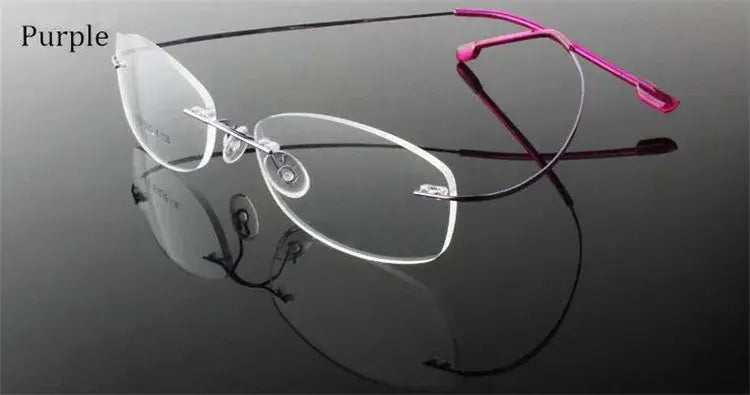 Women's Square Rimless Titanium Prescription Glasses 60745 — view 5 | Rx Spectacle