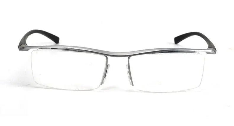 Men's Browline Semi-Rimless Titanium Prescription Glasses P8189 — view 17 | Rx Spectacle