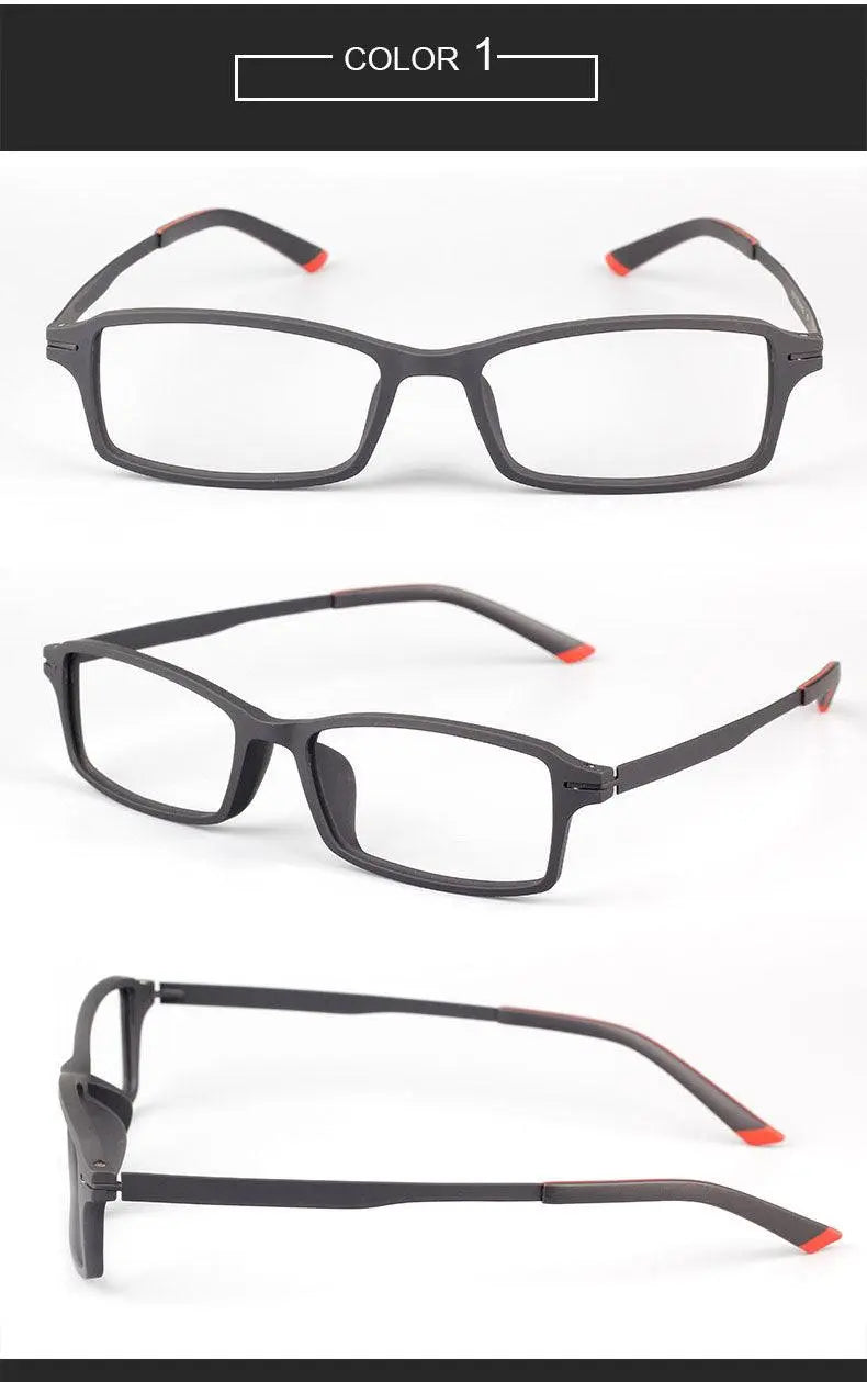 Square Full Rim Titanium Prescription Glasses 7011 — view 13 | Rx Spectacle
