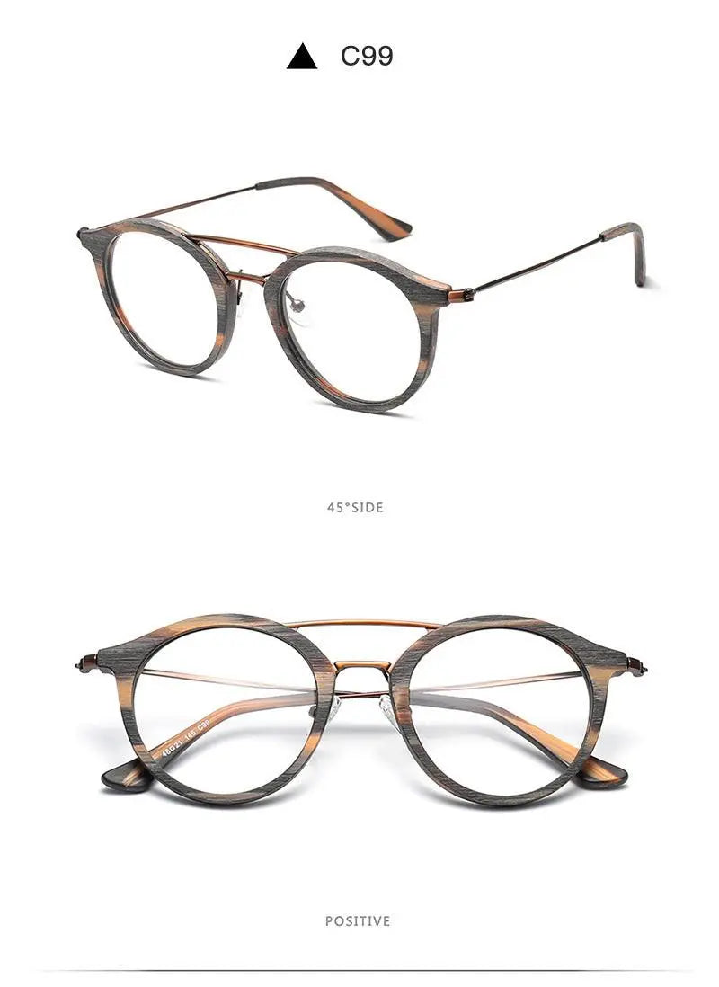 Unisex Round Full Rim Alloy Double Bridge Prescription Glasses 4821 — view 17 | Rx Spectacle
