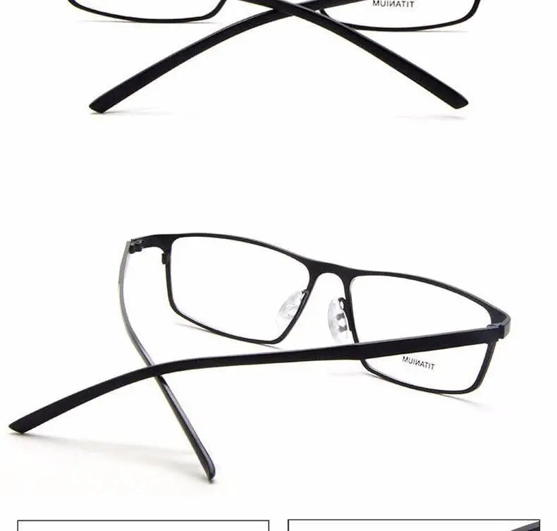 Men's Square Full Rim Titanium Prescription Glasses P8184 — view 14 | Rx Spectacle