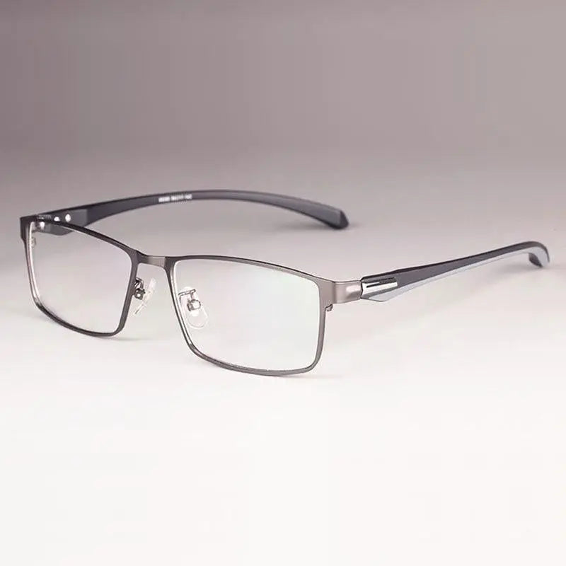 Men's Rectangular Full Rim Alloy Prescription Glasses — view 4 | Rx Spectacle