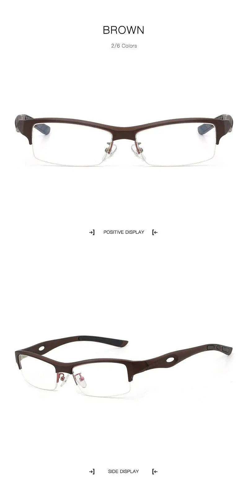Men's Rectangular Semi-Rimless TR90 Prescription Glasses L1077 — view 16 | Rx Spectacle