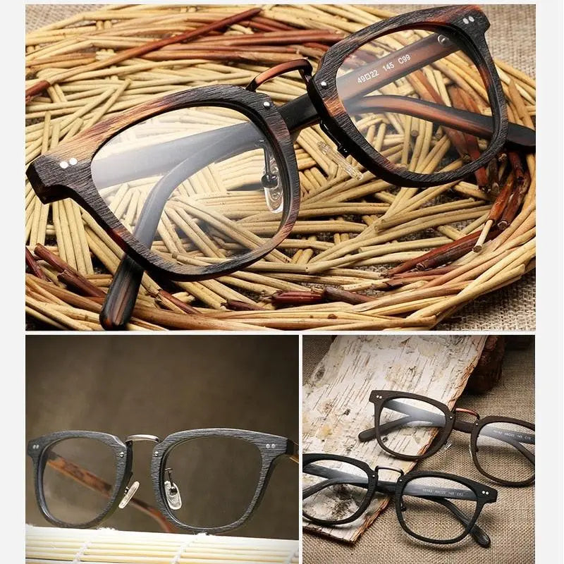 Unisex Square Full Rim Wood Prescription Glasses Lbh025 — view 9 | Rx Spectacle