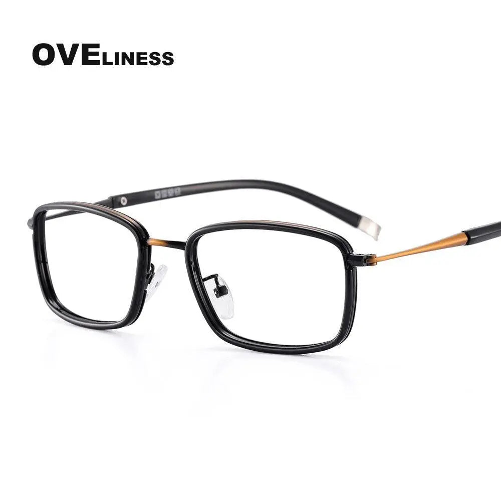 Unisex Square Full Rim Alloy Prescription Glasses 0037 — view 5 | Rx Spectacle