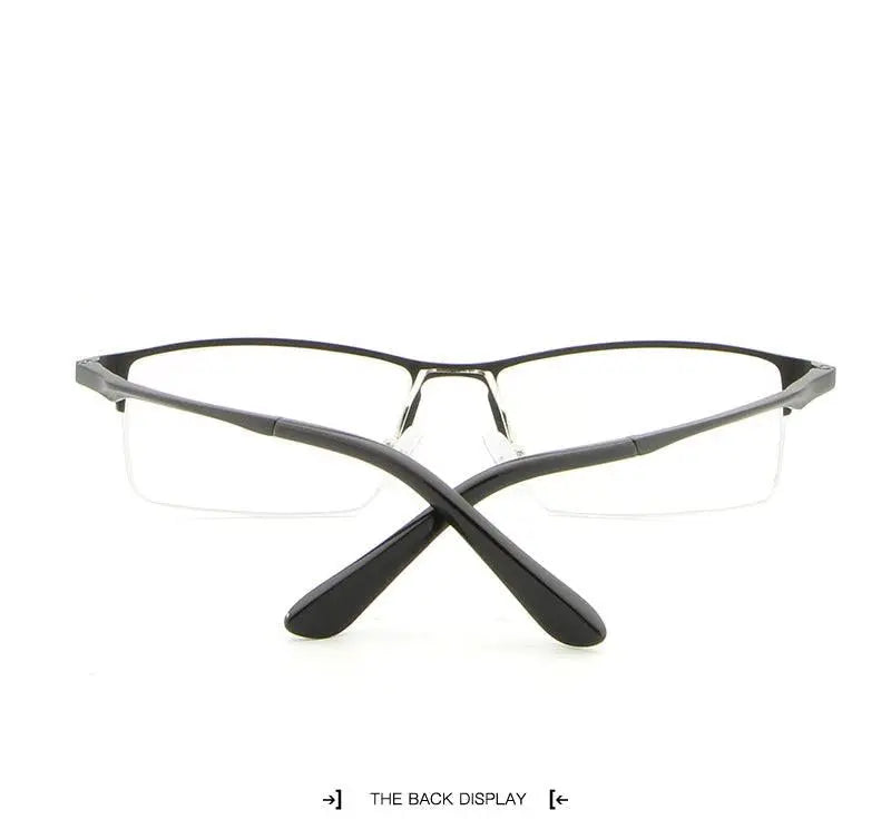 Men's Rectangular Semi-Rimless Alloy Prescription Glasses Lp6263 — view 12 | Rx Spectacle