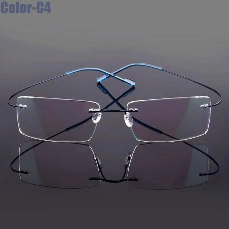 Unisex Rimless Titanium Prescription Glasses 5018 — view 9 | Rx Spectacle