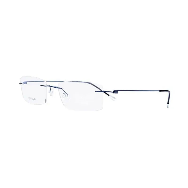 Unisex Rectangular Rimless Titanium Prescription Glasses P8361 — view 5 | Rx Spectacle