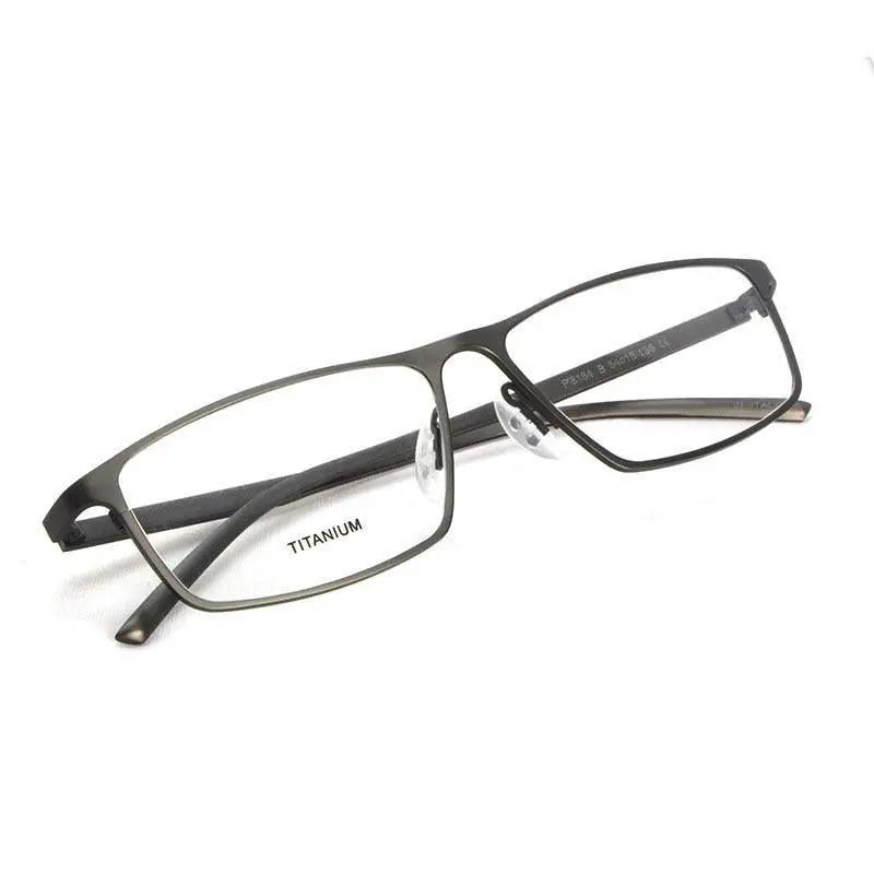 Men's Square Full Rim Titanium Prescription Glasses P8184 — view 6 | Rx Spectacle