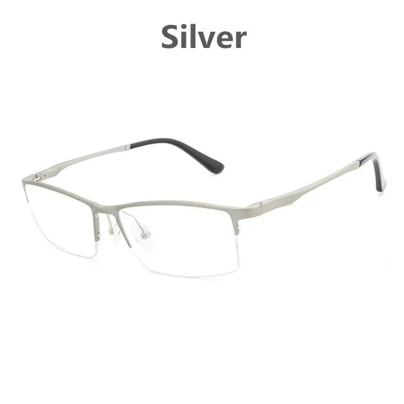 Men's Rectangular Semi-Rimless Alloy Prescription Glasses Lp6263 — view 6 | Rx Spectacle