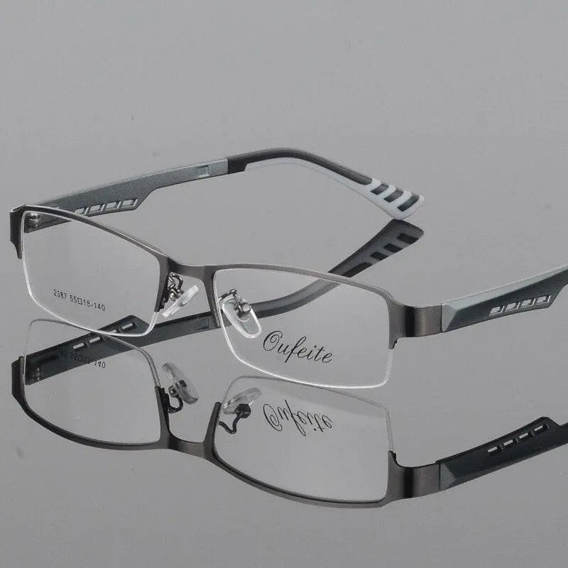 Women's Semi-Rimless Alloy Prescription Glasses 2387 — view 25 | Rx Spectacle