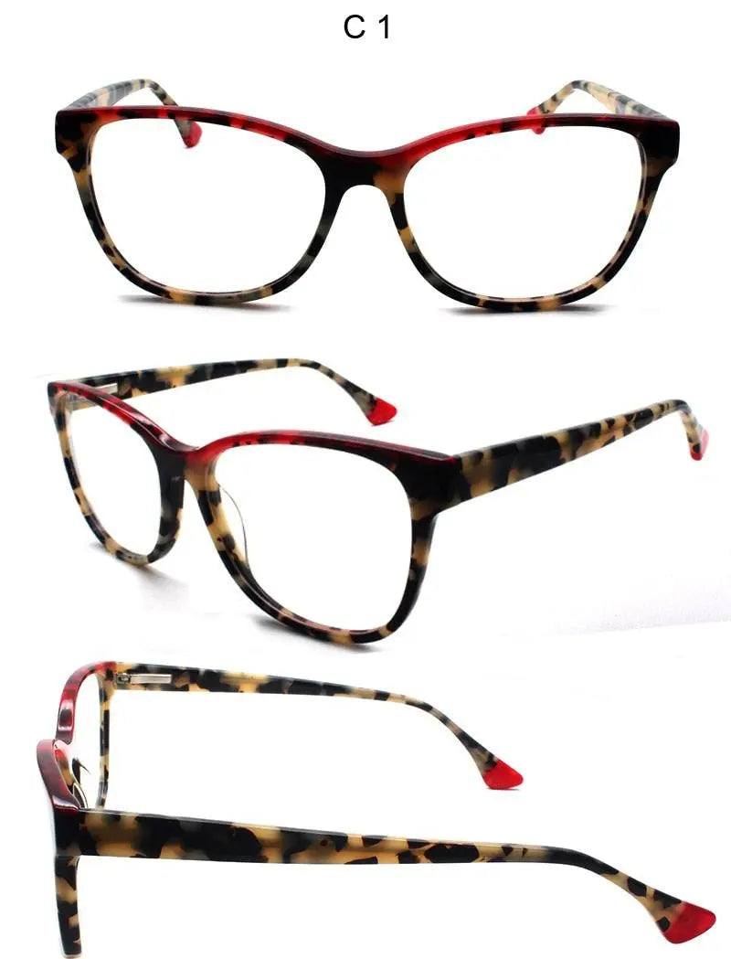 Unisex Square Full Rim Acetate Prescription Glasses 8043 — view 6 | Rx Spectacle