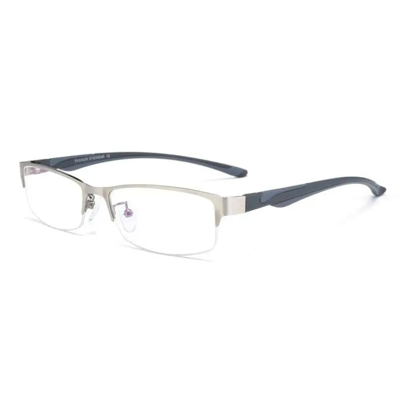 Unisex Semi-Rimless Stainless Steel Reading Glasses Xs671 — view 3 | Rx Spectacle